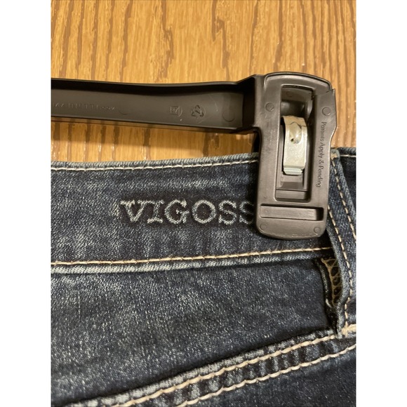 VIGOSS Boyfriend Jeans Womens 4 Dark Wash Distressed Denim Relaxed Fit - Picture 7 of 10